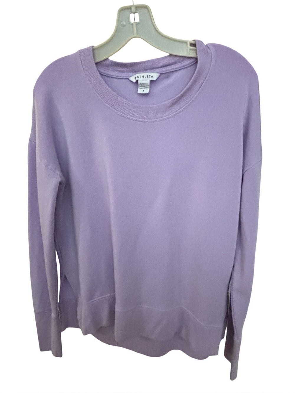 Athleta Lilac Crewneck Pullover Minimalist Athleisure Sweater Small Petite